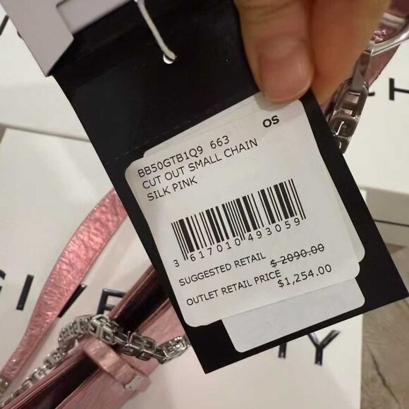 NWT Authentic Givenchy Pink Small Cut Out With Chain Bag - Picture 5 of 5